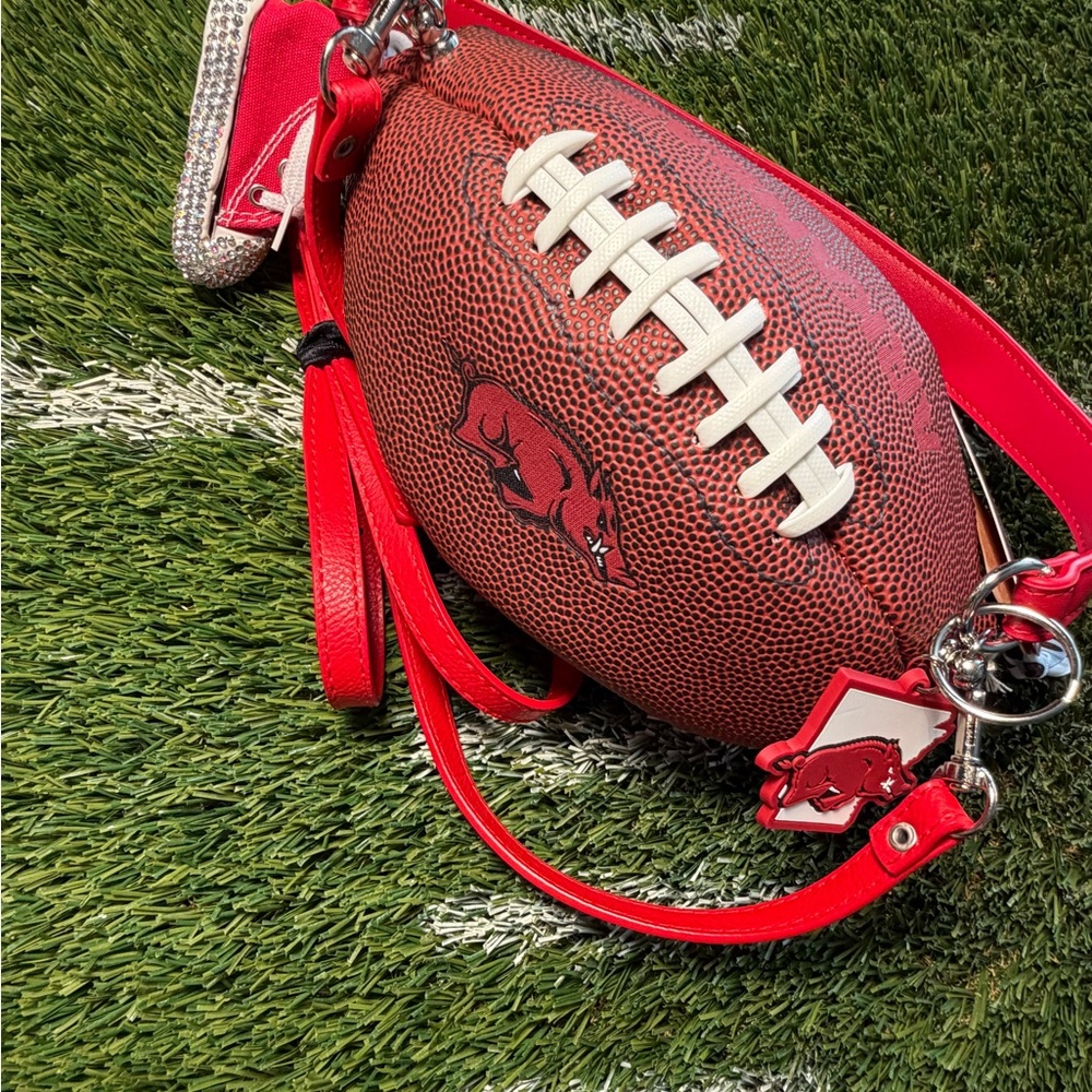 Razorbacks Football-Shaped Crossbody Bag